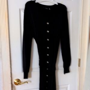 Nina Leonard Black Long Sleeve Dress